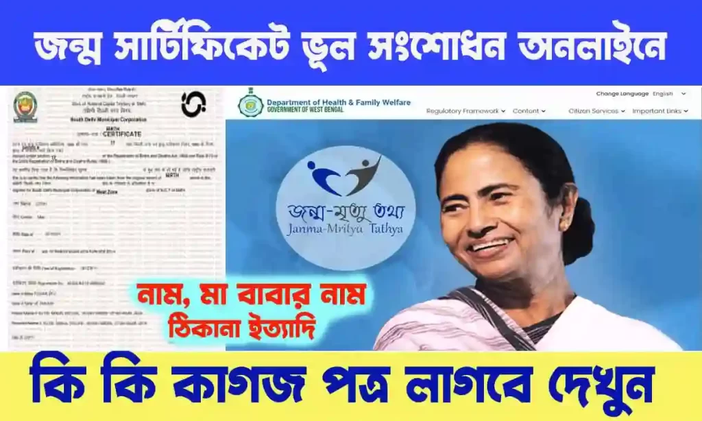 Birth Certificate Correction Online 2024 : জন্ম সার্টিফিকেটের ভুল সংশোধন এবার অনলাইনে নাম, বাবা / মায়ের নাম, ঠিকানা ইত্যাদি নতুন পদ্ধতিতে জানুন! WB SAIN BLOG