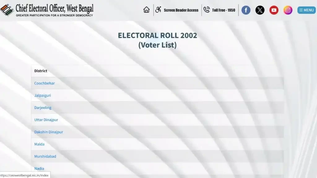 West Bengal 2002 Old Voter List Download: পশ্চিমবঙ্গের ২০০২ সালের পুরানো ভোটার তালিকা জেলা ভিত্তিক ডাউনলোড করুন 2 CEO West Bengal voter list WB SAIN BLOG