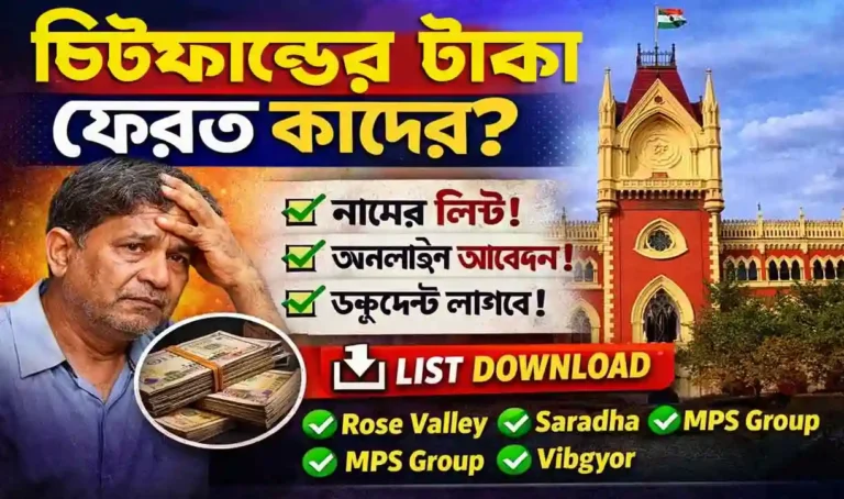 Chit Fund Refund List Download 2026: চিটফান্ডের টাকা ফেরত কারা পাবে? নামের লিস্ট ডাউনলোড ও অনলাইন আবেদন পদ্ধতি | WB Chit Fund Refund Update WB SAIN BLOG