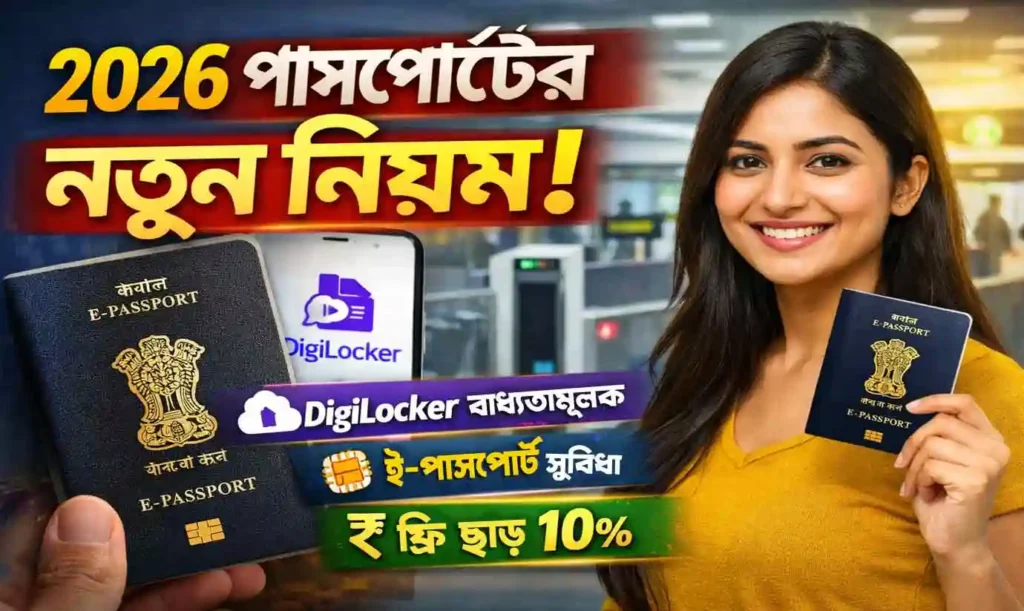 Passport New Rules 2026 : ২০২৬ সালে পাসপোর্ট তৈরির নতুন নিয়ম: DigiLocker, e-Passport ও ফি ছাড়সহ সম্পূর্ণ গাইড 1 Passport New Rules : ২০২৬ সালে পাসপোর্ট তৈরির নতুন নিয়ম: DigiLocker, e-Passport ও ফি ছাড়সহ সম্পূর্ণ গাইড WB SAIN BLOG