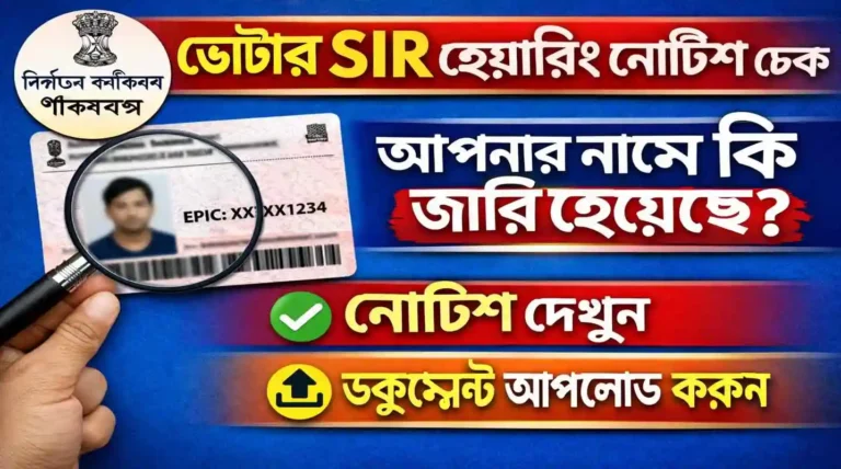 Voter SIR Hearing Notice Name Check West Bengal 2026 | অনলাইনে ভোটার হিয়ারিং নোটিশ চেক করুন WB SAIN BLOG