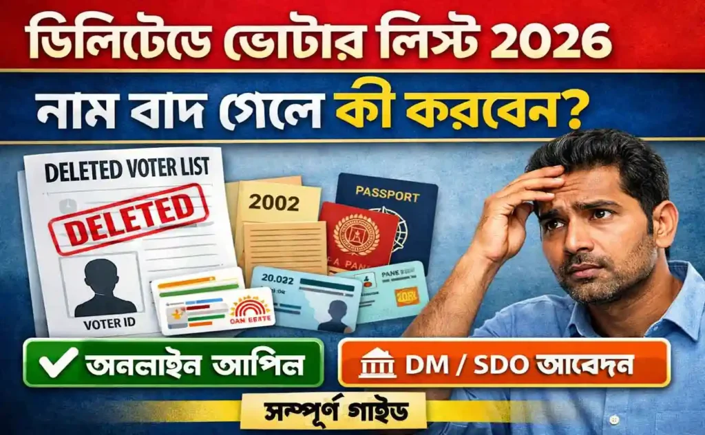 Deleted Voter List Appeal 2026: ডিলিটেড ভোটার লিস্ট 2026 - নাম বাদ গেলে কী করবেন? আপিল ও আবেদন পদ্ধতির সম্পূর্ণ গাইড 1 Deleted Voter List Appeal 2026: ডিলিটেড ভোটার লিস্ট 2026 - নাম বাদ গেলে কী করবেন? আপিল ও আবেদন পদ্ধতির সম্পূর্ণ গাইড WB SAIN BLOG