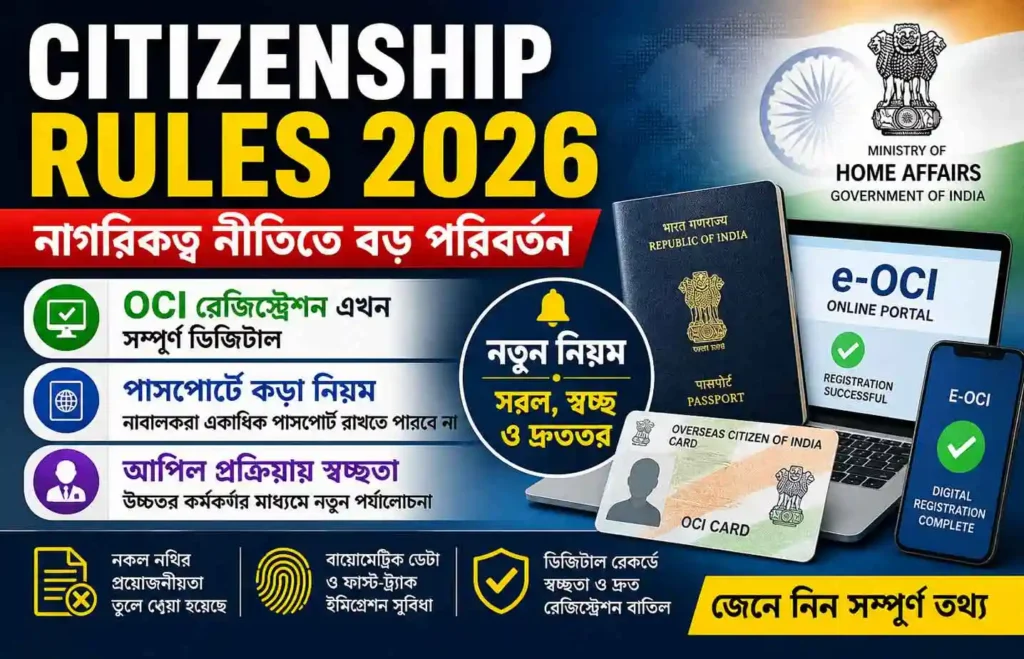 Citizenship Rules 2026: OCI রেজিস্ট্রেশন ও পাসপোর্টে নতুন কড়া নিয়ম, জেনে নিন বিস্তারিত 1 Citizenship Rules 2026: OCI রেজিস্ট্রেশন ও পাসপোর্টে নতুন কড়া নিয়ম, জেনে নিন বিস্তারিত WB SAIN BLOG